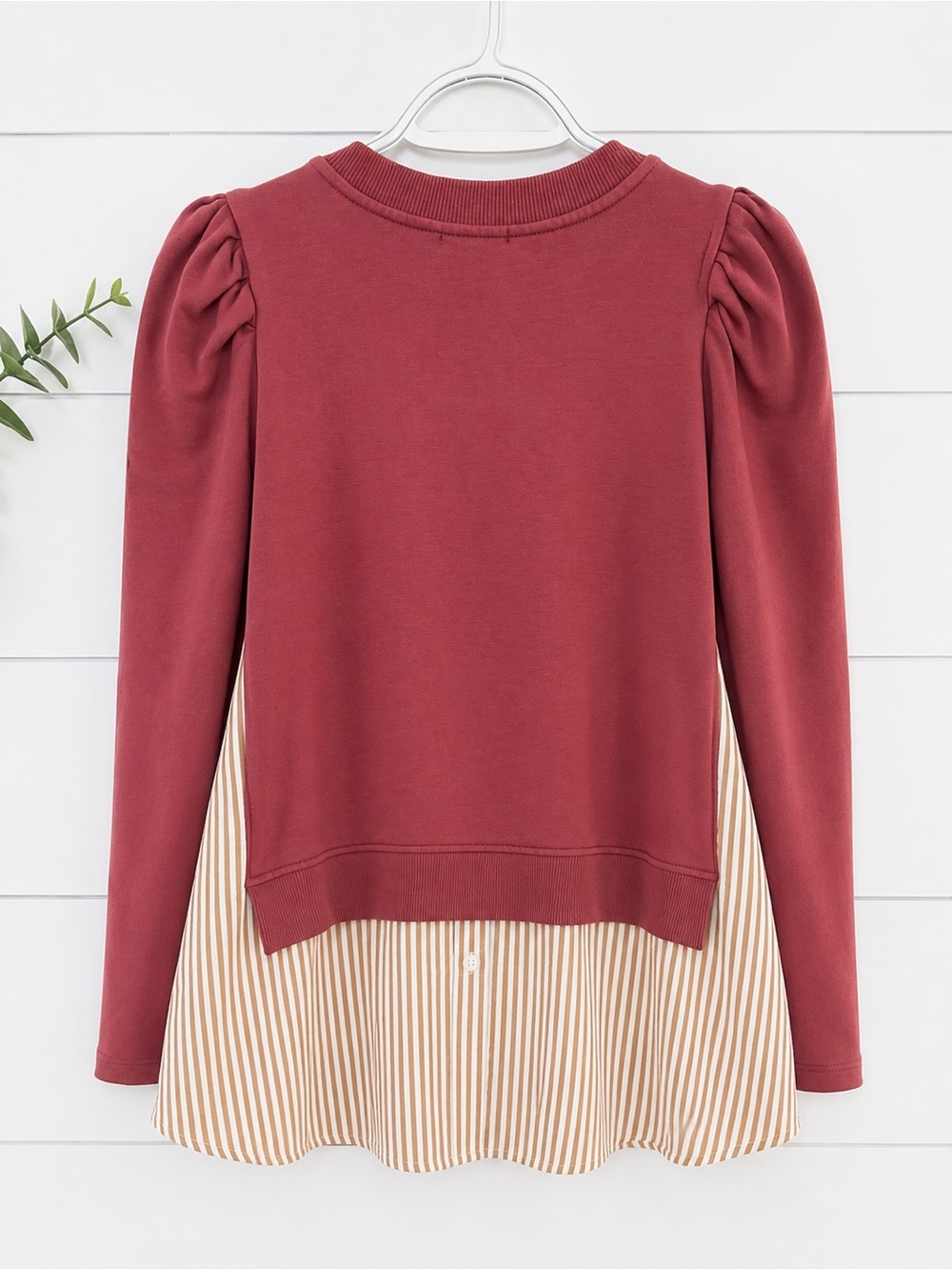 Maeve by Anthropologie Mixed Media Puff Sleeve Sweatshirt | Small - Picture 4 of 10